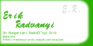 erik radvanyi business card